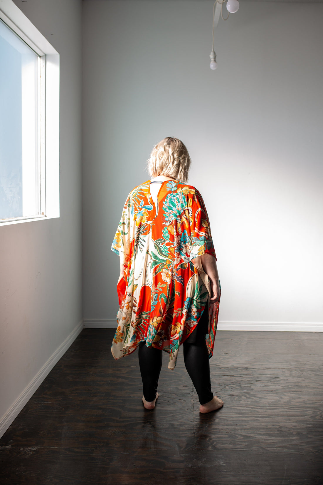 Chiffon Shawl in Red Floral