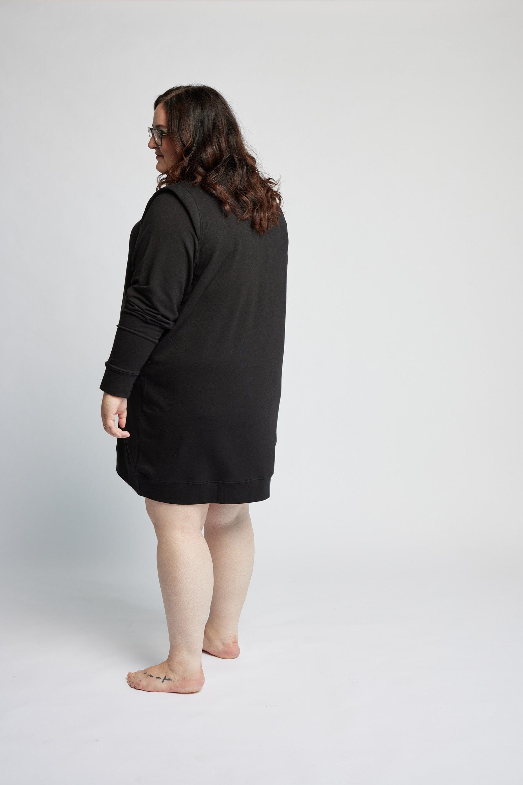 Crew Sweater Dress in Onyx