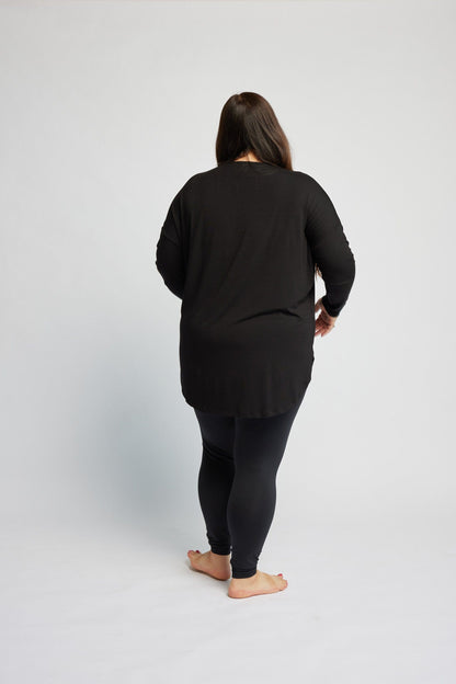 Bamboo Relaxed Long Sleeve in Onyx