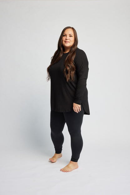 Bamboo Relaxed Long Sleeve in Onyx