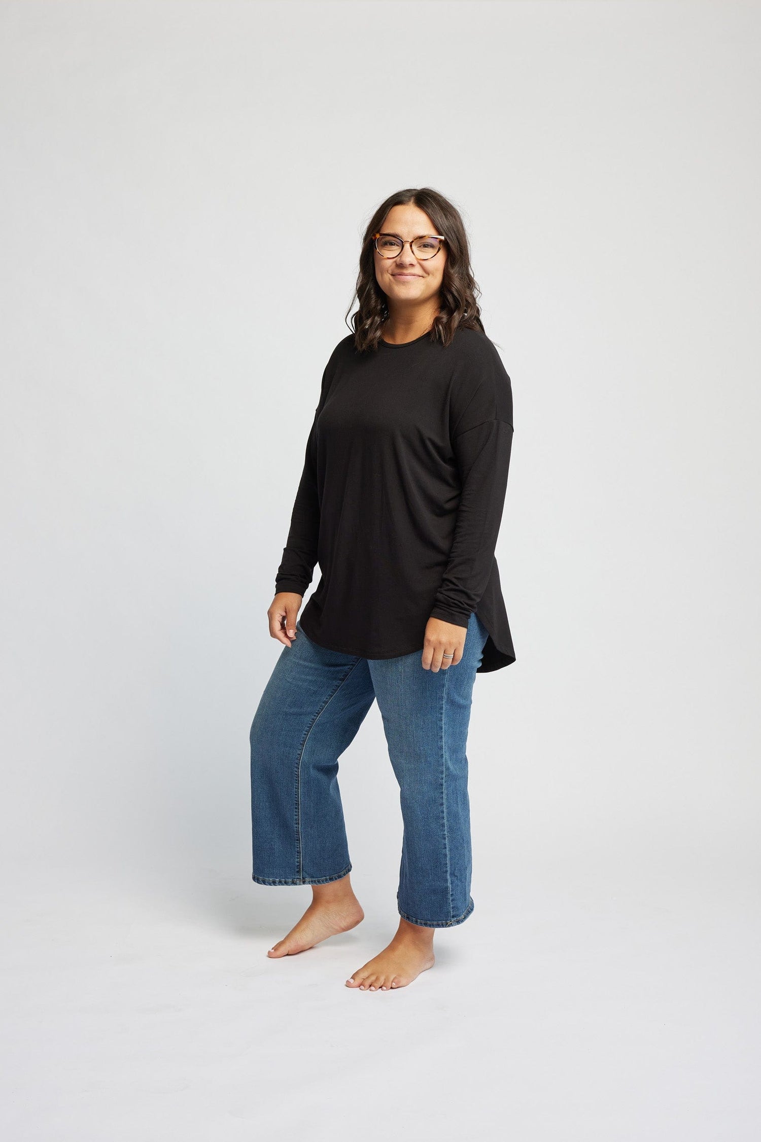 Bamboo Relaxed Long Sleeve in Onyx