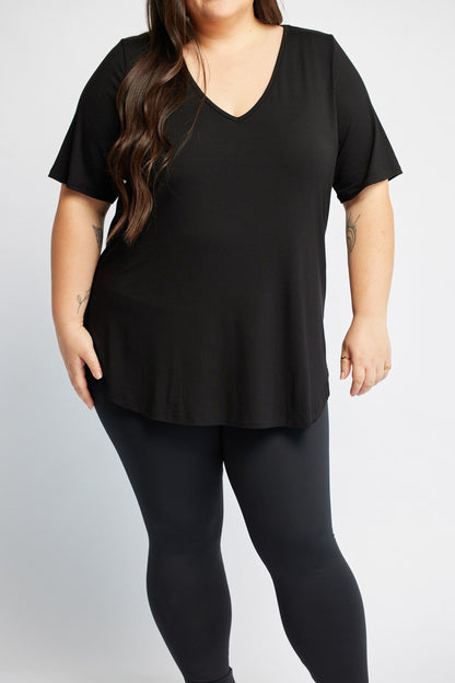 V-Neck Tee in Onyx