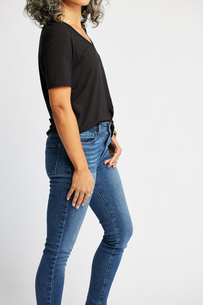 V-Neck Tee in Onyx