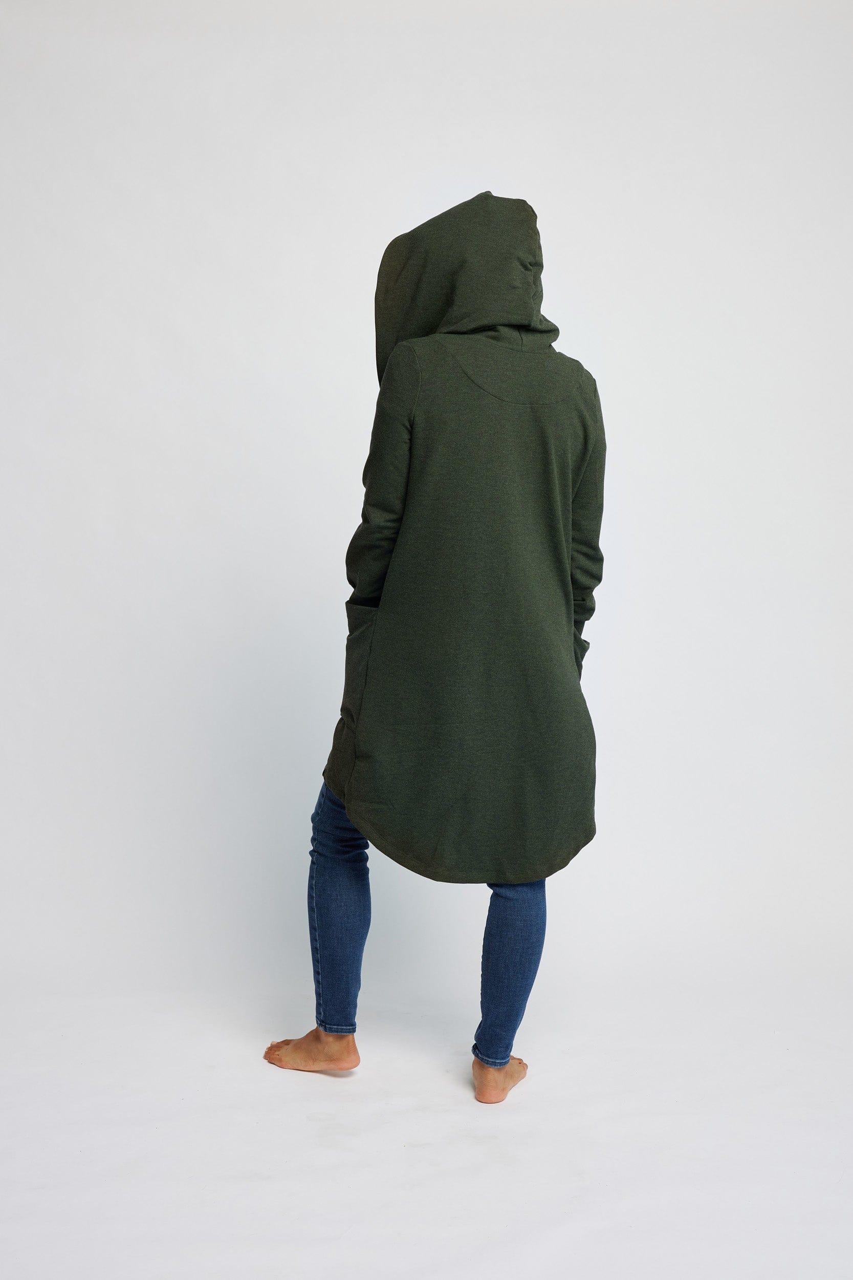 Bamboo Fleece Hooded Car Coat in Forest