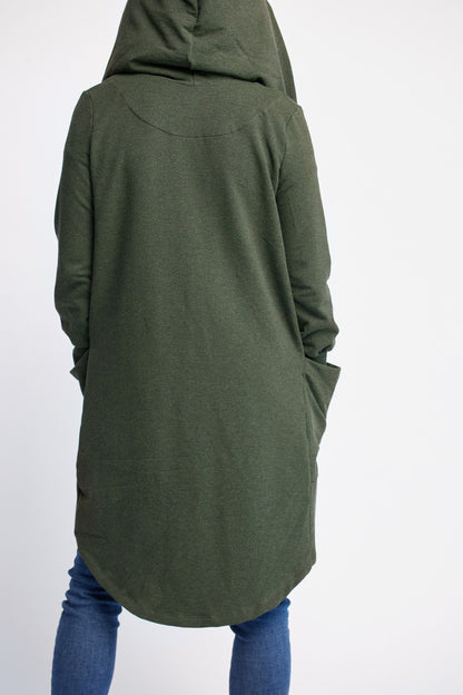 Bamboo Fleece Hooded Car Coat in Forest