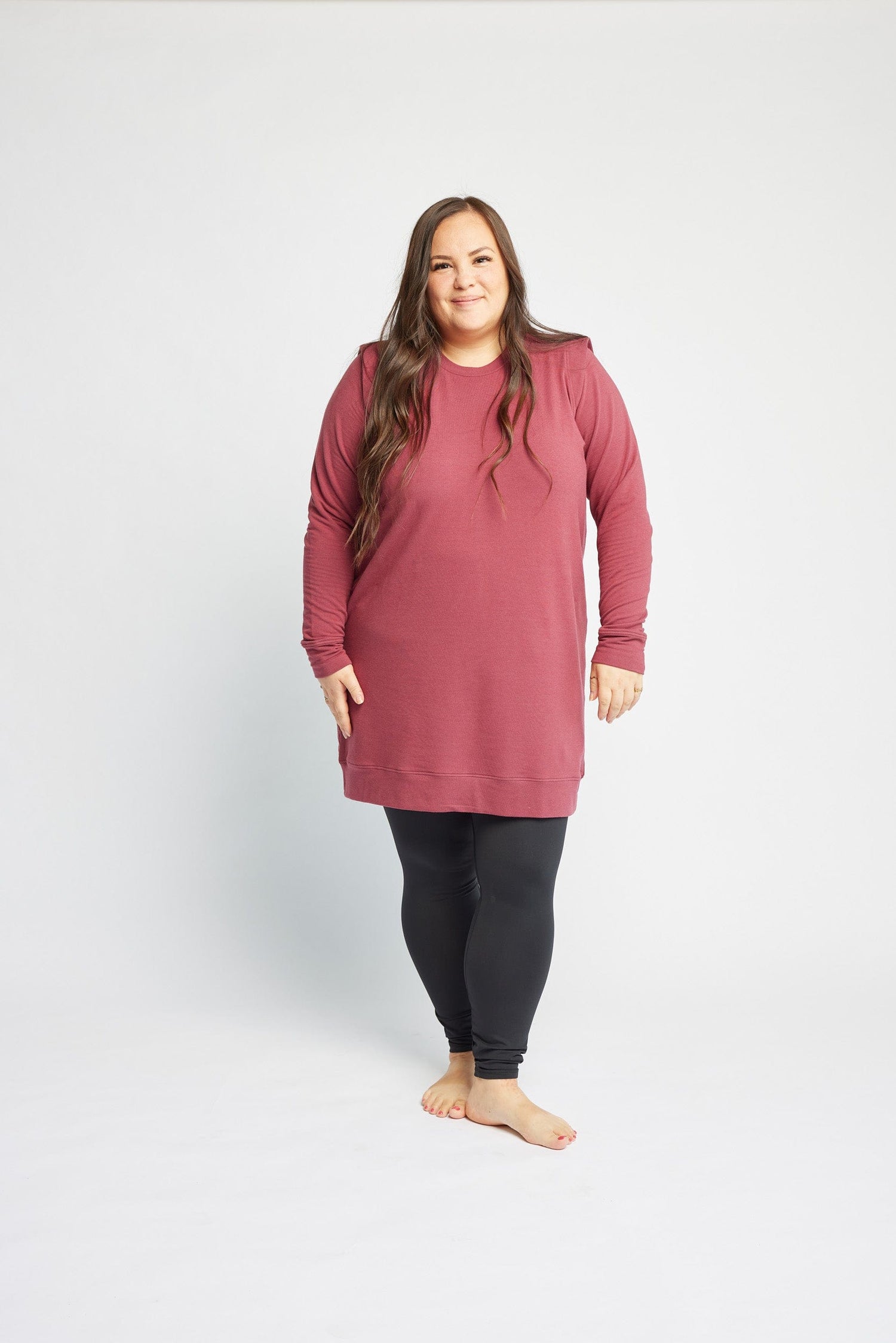 Crew Sweater Dress in Cranberry