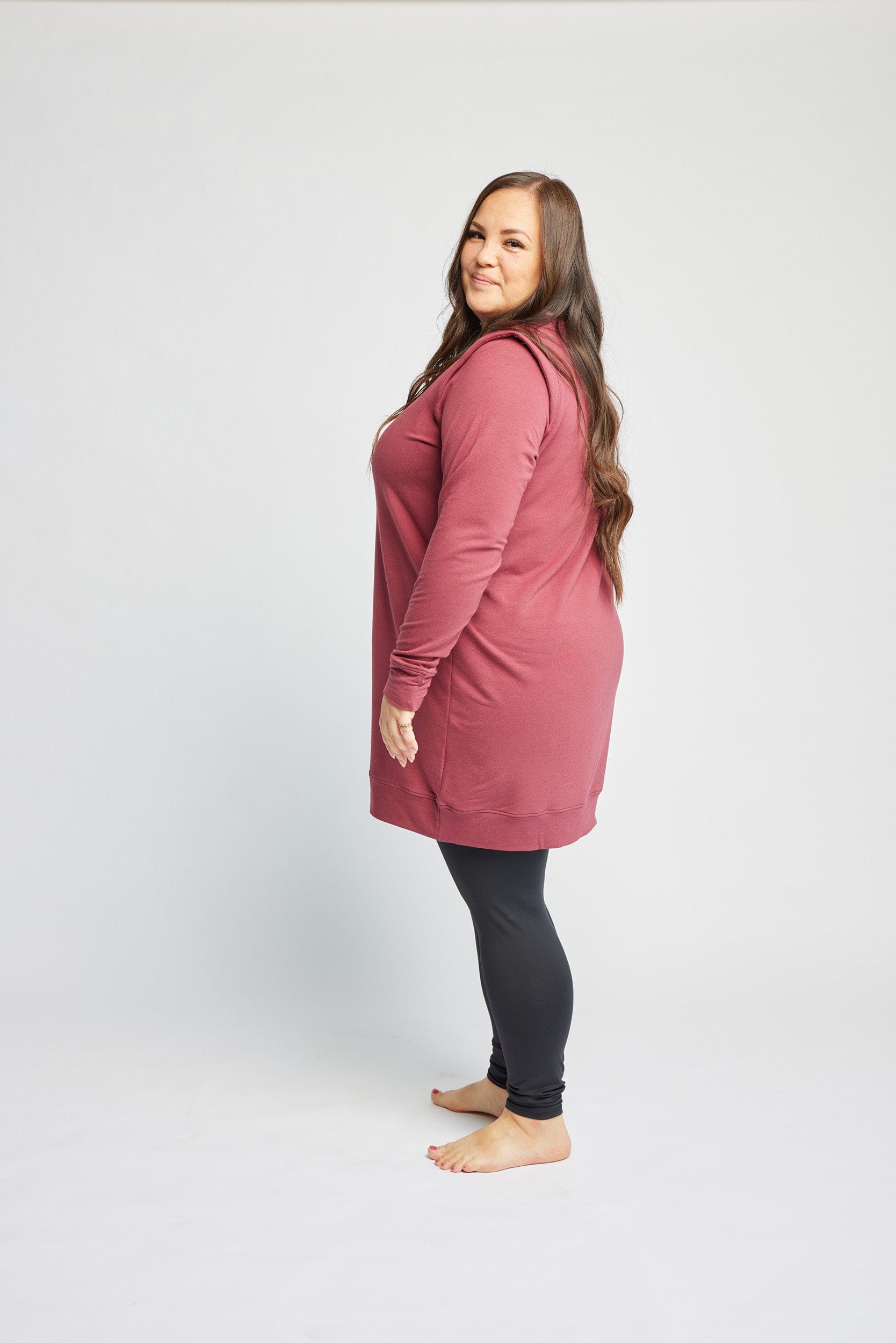 Crew Sweater Dress in Cranberry