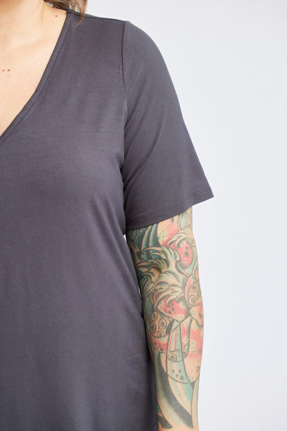 V-Neck Tee in Stone