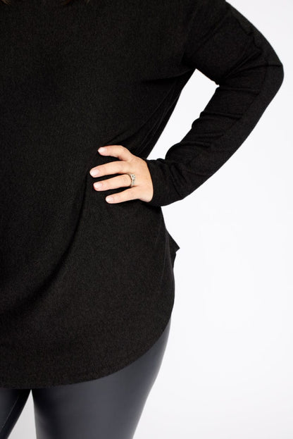 Pull en tricot bateau en noir