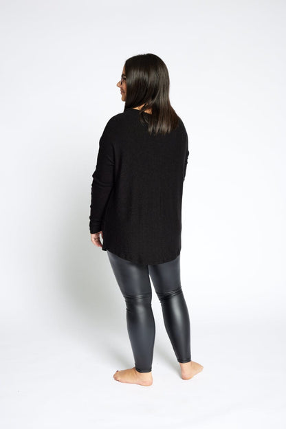 Pull en tricot bateau en noir