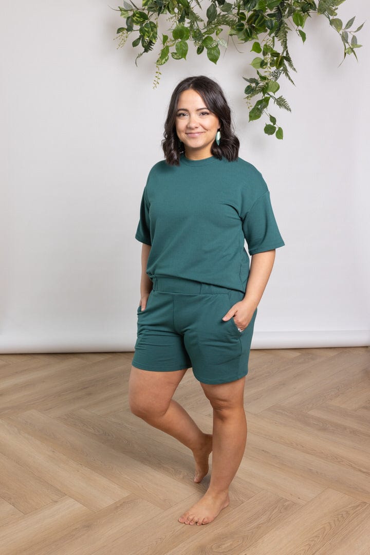 French Terry Shorts in Emerald