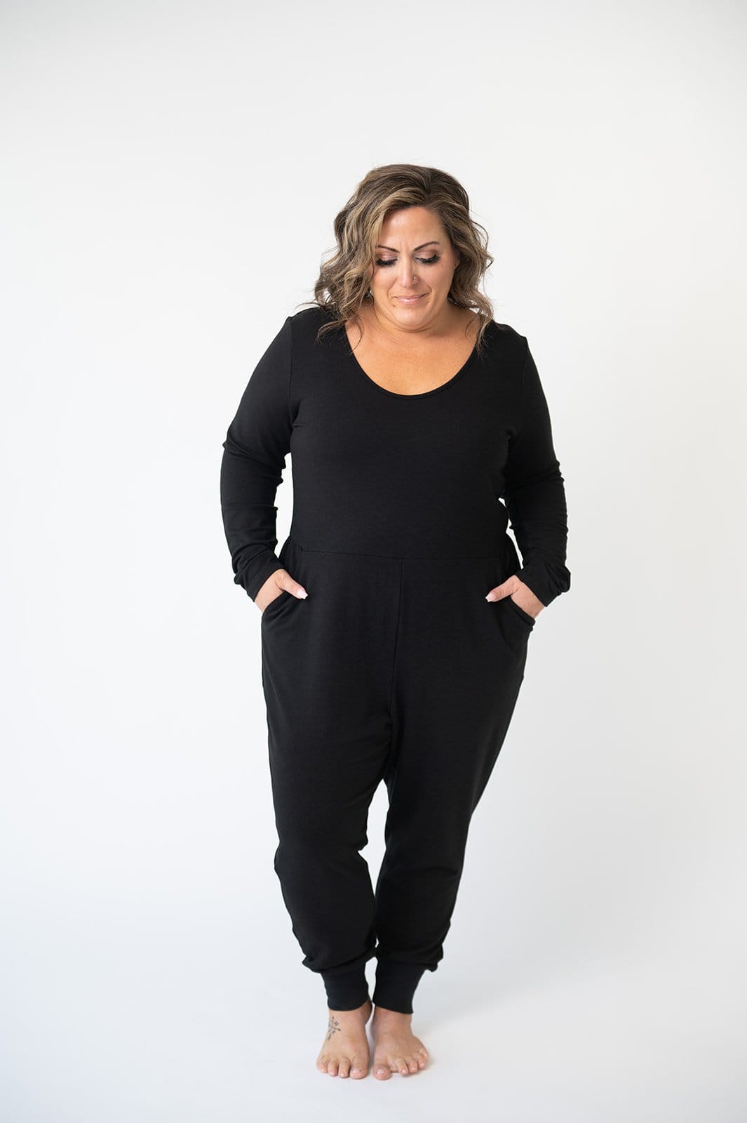 Bamboo French Terry Long Sleeve Jumpsuit