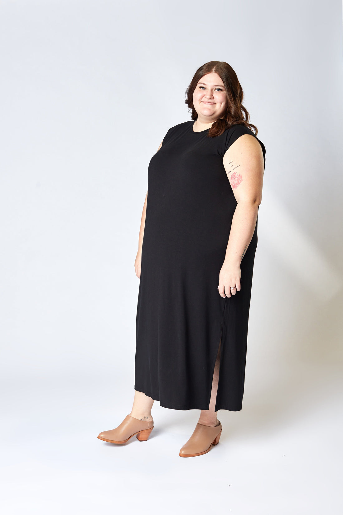 Column Midi Dress in Onyx