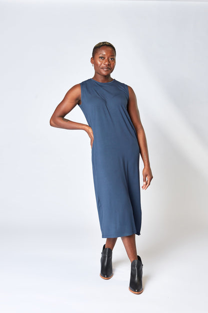 Column Midi Dress in Cornflower